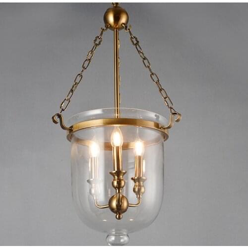 American Country Loft Glass Pendant Lights Retro Candle Bucket Parlor Pub Clothing Store Decor Haninging Light Fixtures