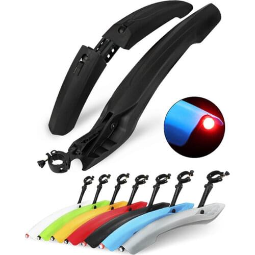 26 Inch Mountain Bike Fender With Taillight Portabe Ultralight Bicycle Mudguard Plastic Adjustable Quick Release Bicycle Wings