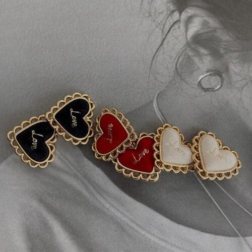 Red Heart Metal Buttons For Clothing Coat Shirt Dress Decoration 20mm DIY Crafts Black White Button 5pcs 2021new Wholesale