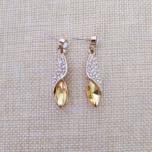 New Jewelry Wholesale Silver Earrings, 925 Sterling Silver Jewelry Love Sand Desert Light Gold Yellow Stud Earrings S0170