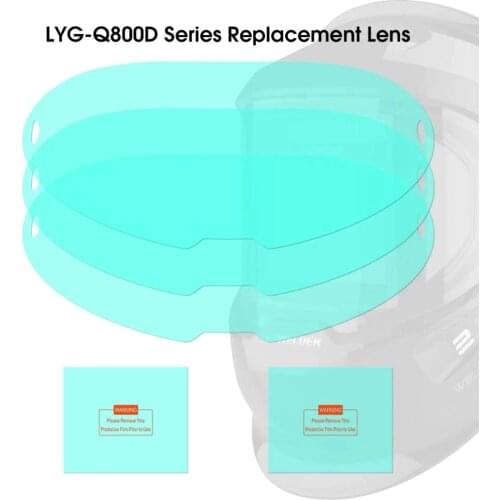 KeyGree LYG-Q800D Series Welding Helmet Lens 3 Pcs Large Viewing Screen Outer Replacement Lens and 2 pcs Inner Replacement Lens