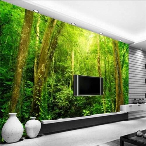 Beibehang Wallpaper Custom Mural Wallpaper Modern Style HD Forest Landscape Sun Through Woods Living Room TV Background Wall