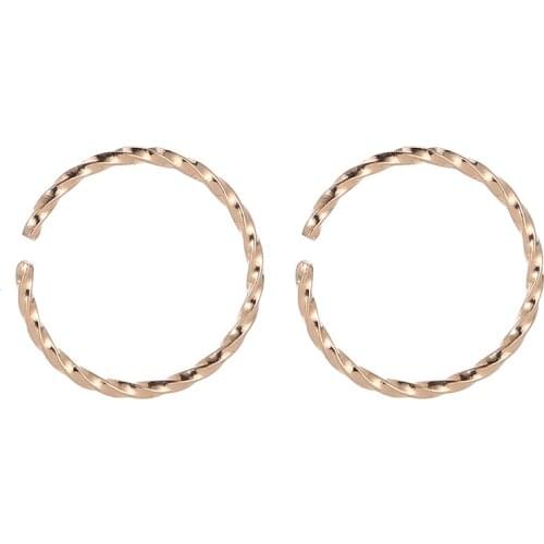 Simple Glod Silver Plated Copper Open Ear Clips Twist Ring Circle Clip On Stud Earrings for Men