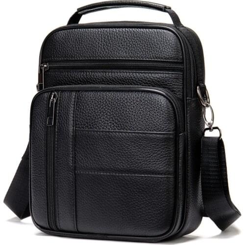 Mens New Tote Bag Genuine Leather Shoulder bags Men Messenger Bag Mini Crossbody Shoulder Bag Leather Casual Bags For Male