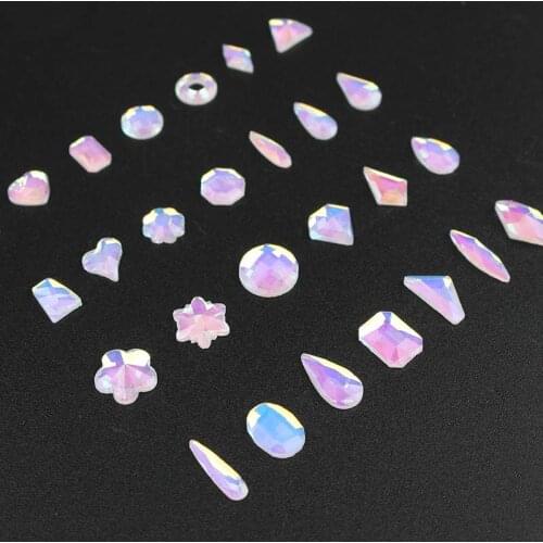 Hot sale Mocha light Nail Art Rhinestones 27 styles Fancy Crystals 30/100Pcs For 3D Nail art decoration Free shipping
