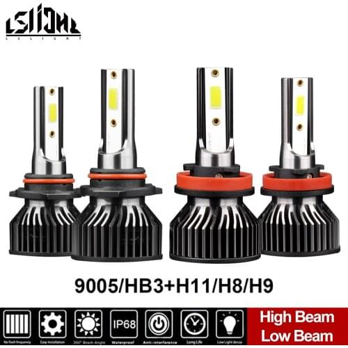 LSlight 4PCS 6000K LED Headlight Bulbs 9005 High Beam H11 Low Beam Auto Car Headlamp Kit Fit For Toyota Camry 2007-2017