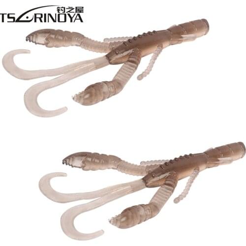 TSURINOYA 6Pcs Soft Shrimp Bait 80mm 3.3g Soft Bait Fishing Lure Isca Artificial Para Pesca Peche Leurre Souple Pescaria Wobbler