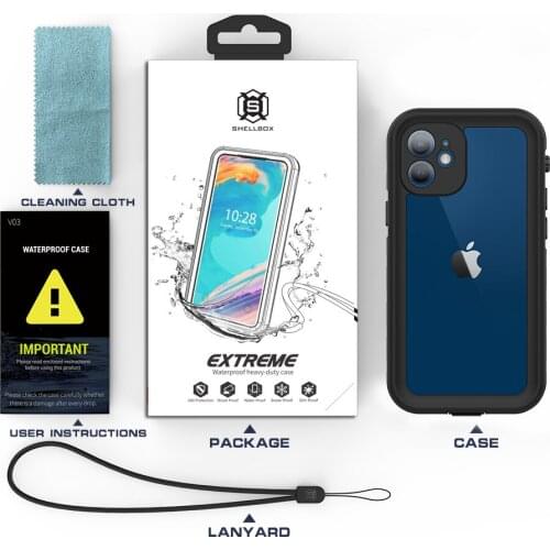 Waterproof Case For iphone 12 Case phone case luxury coque For iphone 12 Pro Max Mini case Soft Clear Dustproof Diving funda