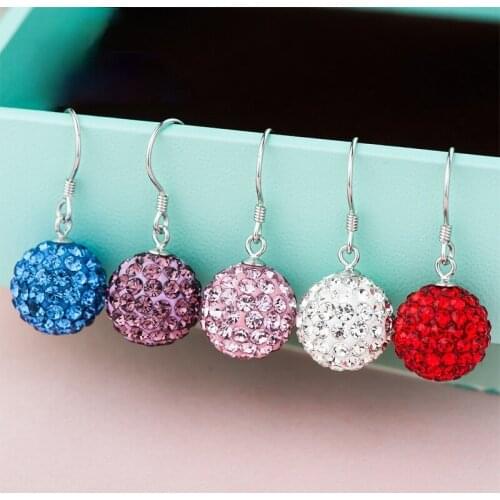 Xiangbala full diamond earrings womens 925 pure silver earhook personalized fashion womens ear jewelry