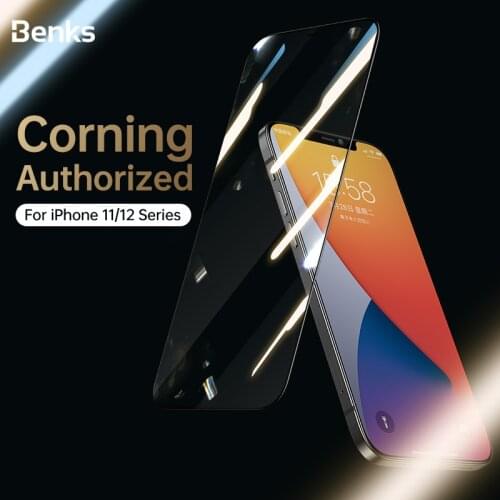 Benks Corning Tempered Glass 3D Curved Edge Screen Protector Film For iPhone12 11 Pro Max iPhone 12 Mini Full Protective Cover