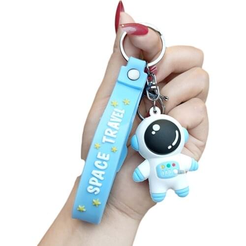 Cartoon Astronaut Keychain Female Korean Couple Astronaut Key Chain Epoxy Small Pendant Key Ring Ornaments