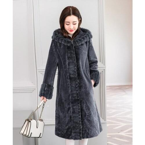 Winter Faux Fur Coat Women Sheep Shearing Coats Female Long Jacket Warm Outerwear Elegant Clothes Casaco Feminino KJ522