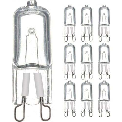 10pcs G9 Halogen Light Bulbs Clear Capsule 220-240V Warm White 20W 25W 40W 60W Eco Halogen Light Bulbs For Chandelier Lighting