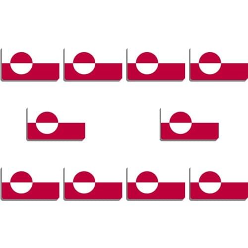 10Pcs Greenland Flag Brooch Vintage Art Lapel Pins For Backpacks Hat Clothes Patriotic Trinket Acrylic Jewelry Badges