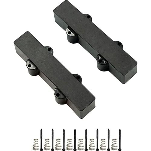 2pcs PVC Sealed Pickups with Screws Springs Set for Jazz Bass Guitar Black