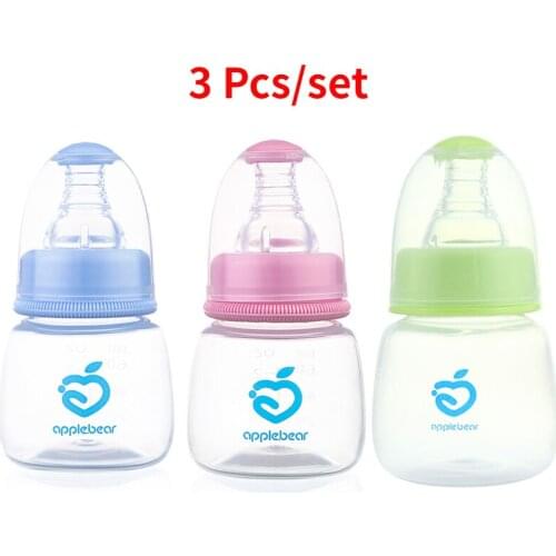 3 Pcs/set Infant Baby Feeding 0-18 Months Feeder 60ML PP Nursing Juice Milk Mini Hardness Bottle Baby Bottles And Nipples
