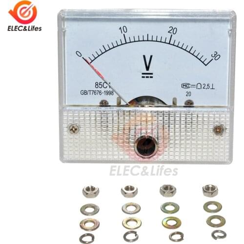 85C1 DC Analog Voltage Current Meter Panel 30V 50V 5A 10A Analog Voltmeter Ammeter AMP Volt Gauge Tester 0-5A 0-10A 0-50V