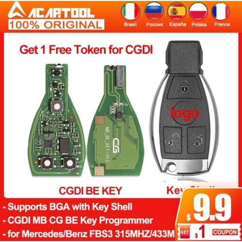 A++ Quality CGDI MB CG BE Key for All Benz FBS3 315MHZ/433M Key Programmer for Benz and Get 1 Free Token for CGDI MB