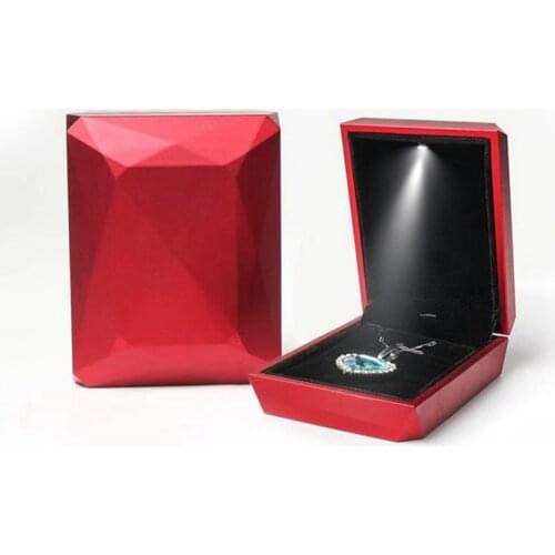 LED Premium Velvet Pendant Box Small Gift Boxes Jewelry For Christmas Day Simple And Elegant Jewelry Packaging