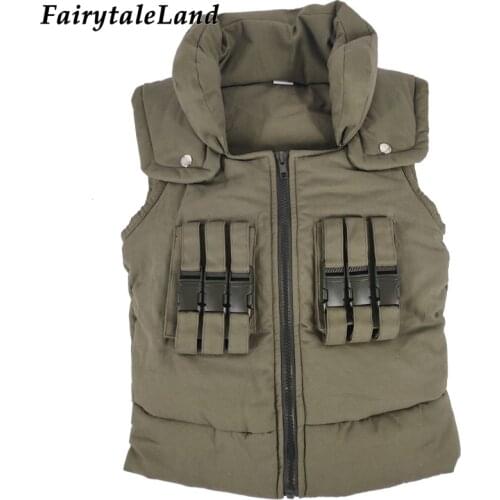 Kids Hatake Kakashi Costume Naruto Cosplay Halloween Carnival Children Fancy Army Green Jacket Boys Girls Winter Vest
