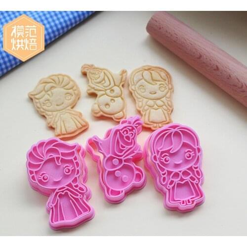 Disney Frozen Elsa Anna 3D Cookie Cutter Cartoon Cookie Mold Baking Tool for Party Decoration Supplies Dessert Cookies Toys Gift