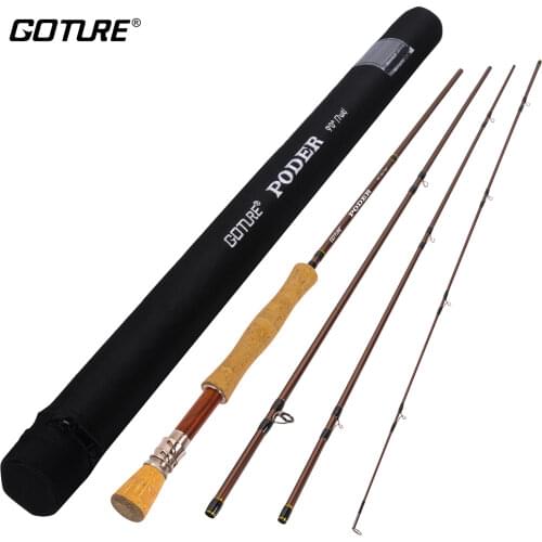 Goture PODER Fly Fishing Rod 9ft 30+36T Carbon Blank Fly Rod 4/5/7/8WT Travel Rod for Fly Fishing Carp Pike Bass Fishing Tackles