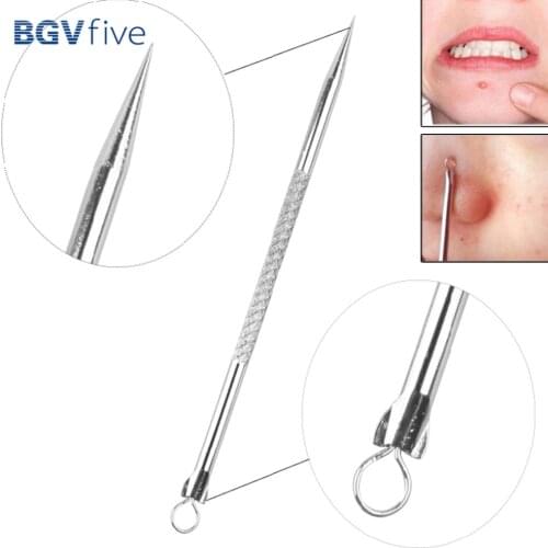 2pcs Blackhead Comedone Acne Pimple Blemish Extractor Remover Stainless Needles Makeup Tools