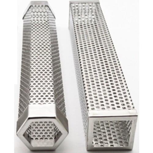 Stainless Steel BBQ Barbecue Cooking Tools Smoke Tube Perforated Mesh Smoker Tube Filter Gadget Hot Cold Smoking Home Garden