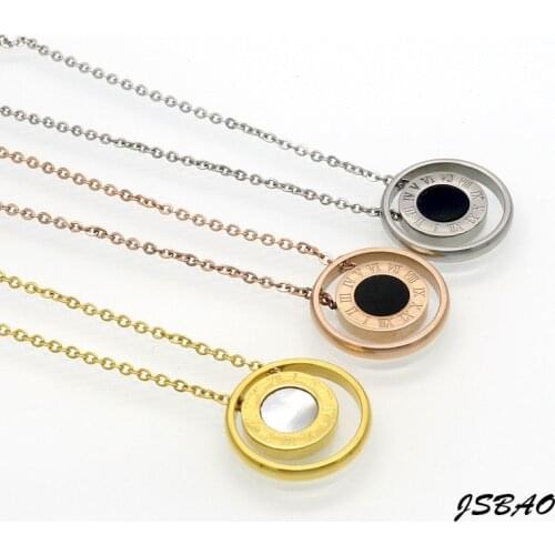 JSBAO New Fashion Roman Number Necklaces Pendants Stainless Steel Necklace Women Choker Necklace