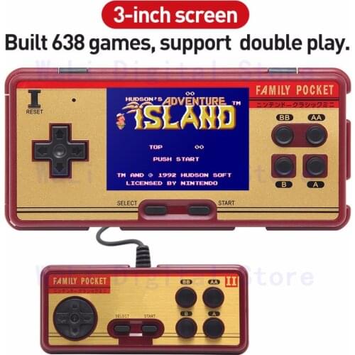 3.0 "Inch New Super Family Pocket Retro Video Game Console Handheld Game Console Built -in 638 Games for Kids Educational Toy