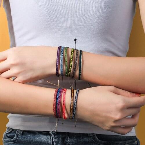 QUANCHI Boho Colorful Woven Rope String Bracelet Yoga Handmade Chic Webbing Friendship Bracelets for Women Child Lucky Jewelry
