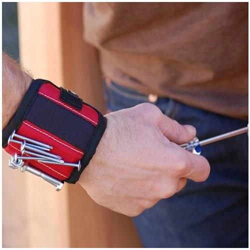 Magnetic Wristband with Strong Magnets for Holding Screws, Nails, Drill Bits Great for Your Tool Bag, Perfect for Auto Repair
