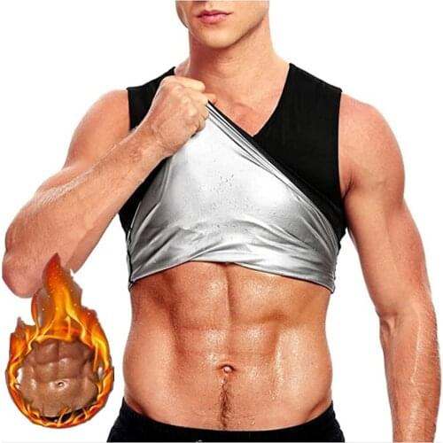 Sauna Vest for Men Weight Loss Garment Sweat Wicking Waist Trainer Corset Tank Top Sports Fitness Body Shaping Compression Shirt