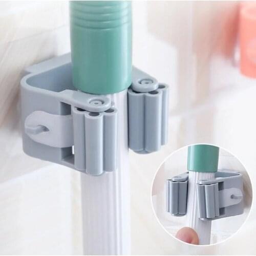 Wall Mounted Mop Organizer Holder Brush Broom Hanger Home Storage Rack Bathroom Suction Hanging Pipe Hooks Household Tools
