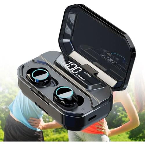 TWS V5.0 Bluetooth Wireless Earphone 9D Stereo HIFI Sounds Earphones Waterproof With LED Display 3300mAh Sports Running Headset