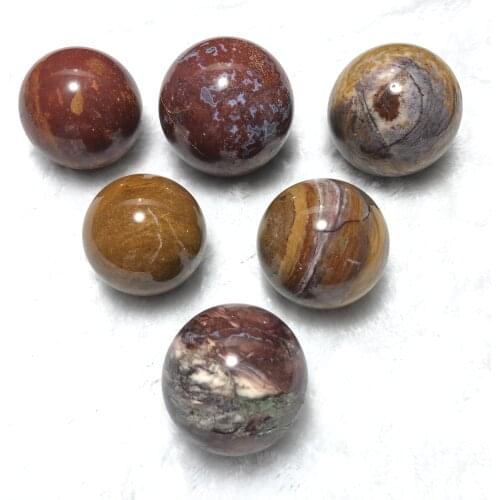 Ocean Jasper Quartz Stone Hand-Polished Feng Shui Sphere Healing Reiki Home Decoration Stone Handicraft Decoration Sphere