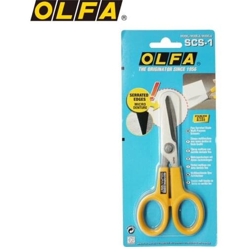 OLFA original Japanese small non-slip stainless steel zigzag tailor fabric 111B multi-purpose scissors SCS-1