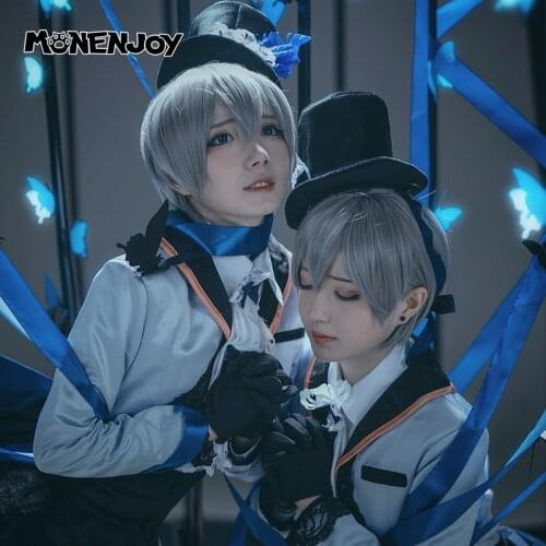 Monenjoy Black Butler Ciel Phantomhive Cosplay Wig Grey Short Cos Hair