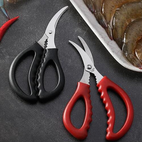 1pcs Plastic Seafood Scissors Lobster Fish Prawn Peeler Shrimp Crab Seafood Scissors Shears Snip Shells Kitchen Seafood Tools