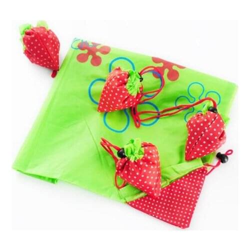 Portable Cute Strawberry Bags Eco Reusable Shopping Bag Tote Folding Foldable Bag more color