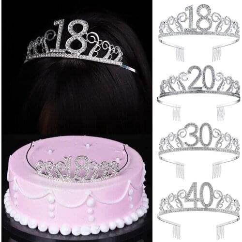 18th Birthday Princess Crown Headband Crystal Wedding Crown Hairband Hair Headwear Wedding Decor Birthday Party Supplies
