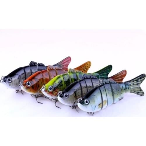 10pcs Jointed Fishing Lures 10cm 18g Crankbait 6 Sections Swimbait Isca Artificial Fishing Lure Bass Bait Pike Fishing Tackle