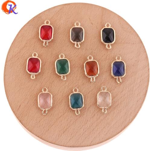 Cordial Design 50Pcs 10*18MM Jewelry Accessories/DIY Earring Making/Crystal Connectors/Charms Jewelry/Hand Made/Earring Findings