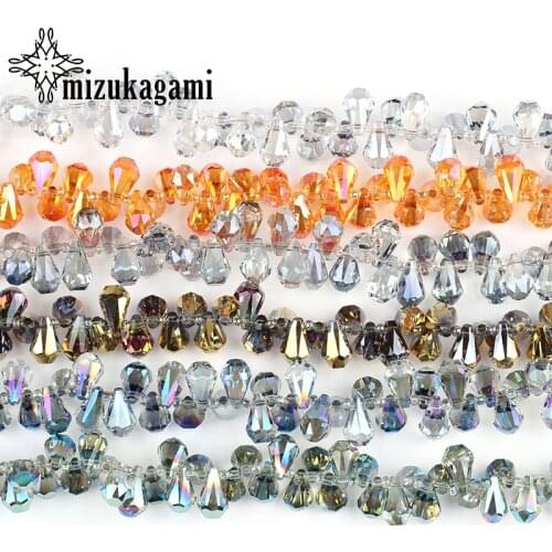 10pcs/lot 9*14mm Crystal Side Hole Water Drop Shape Teardrop Glass Bead For DIY Jewelry Necklace Making Finding Accessories