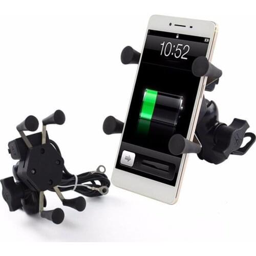 Universal 360 Degree Adjustable Cell Phone Holder Motorcycle Bike Bicycle Mirror Usb Charging Bracket Bicycle Moto Mount Stand