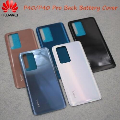 Huawei P40/P40 Pro Back Battery Cover Glass Panel Rear Door Housing Case Repair Replacement Parts For Huawei P 40 P40Pro & Logo