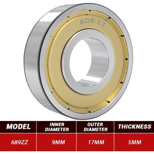 10pcs/lot Deep Groove Ball Bearings High-carbon Steel Rolamento Size 9mm*17mm*5mm Miniature Bearings Accurate High Quality 689ZZ