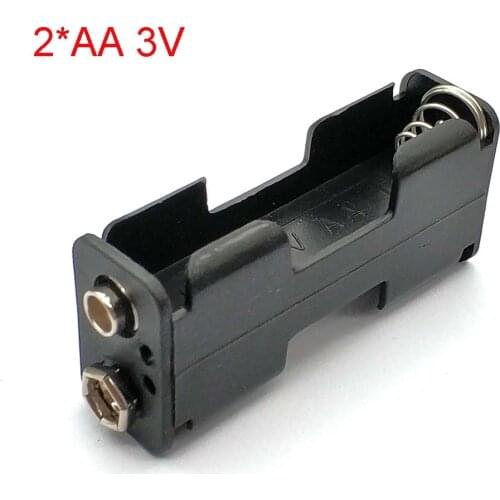 2*AA 3V Battery Storage Box Back To Back Rechargeable Battery Box ,With 9V Male And Female Buckle