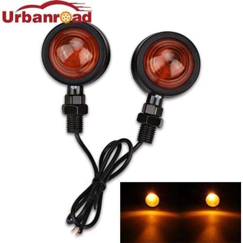 2PCS Motorcycle Bullet Turn Signal Lights For Harley Led Black Bullet Turn Signals Indicators For Chopper Haley Honda Cafe Racer