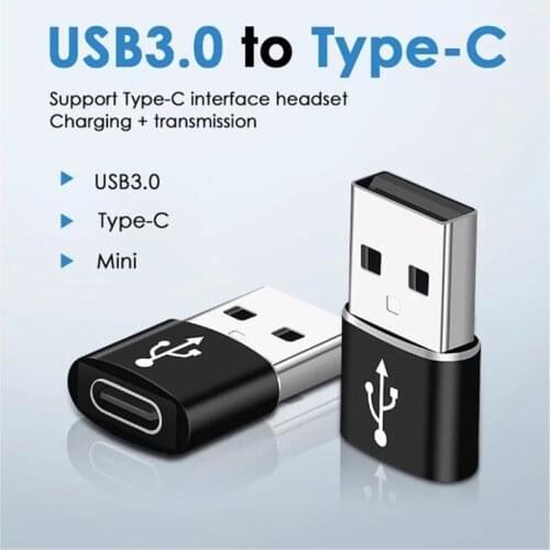 200pcs USB 3.0 Type A Male to USB 3.1 Type C Female Connector Converter Adapter Type-c USB Standard Charging Data Transfer